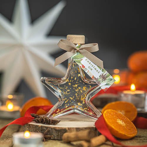 Christmas Gin Star with edible gold sparkle - 40%